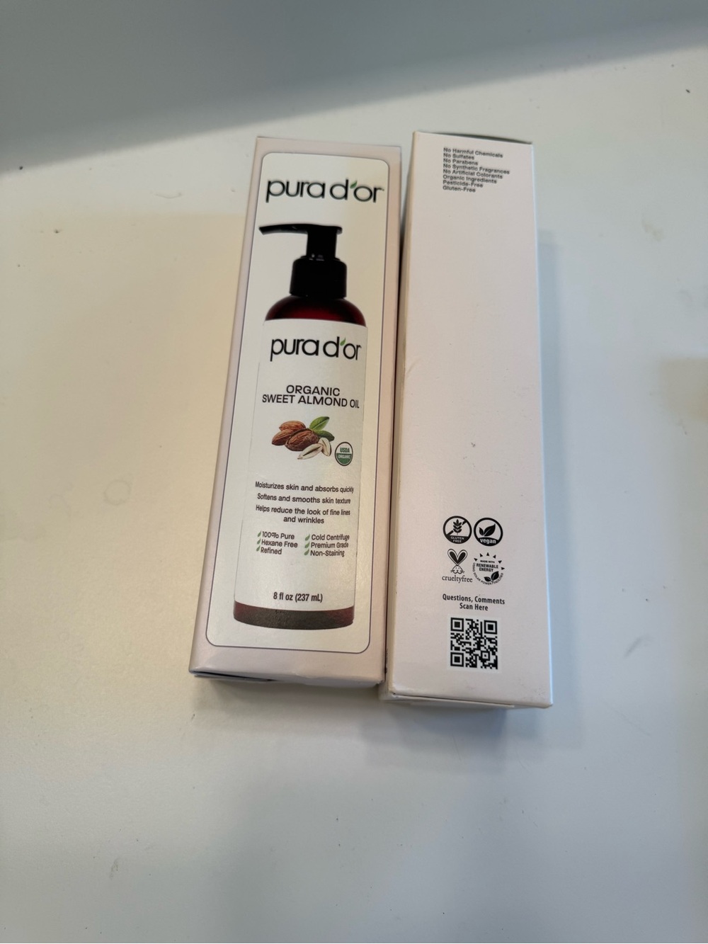 Pura d'or Organic Sweet Almond Oil Moisturizer - one bottle